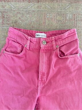 ZARA Bright Pink Straight Leg Women's Jeans